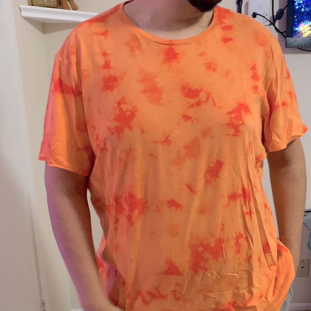 American Eagle Orange Tie Dye Short Sleeve TShirt